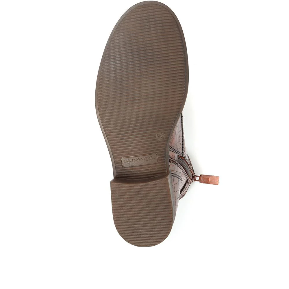 Leather Ankle Boots - TAM34503 / 320 730 - Tan Croc - Image 5
