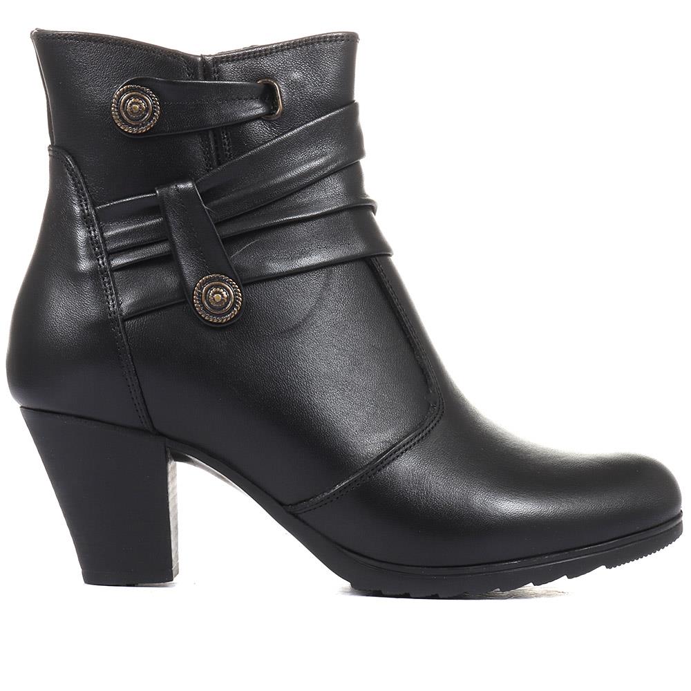 Leather Ankle Boots - VED34003 / 320 367 - Black - Image 2