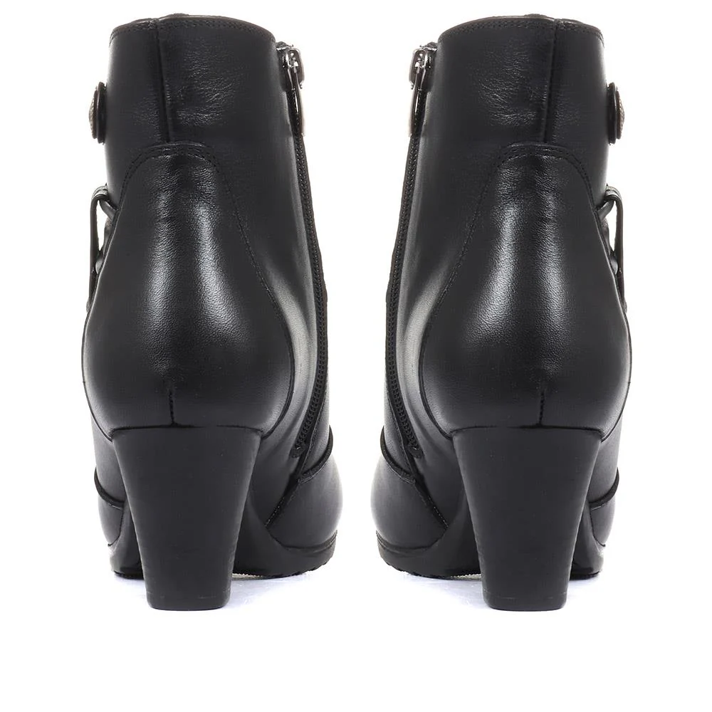 Leather Ankle Boots - VED34003 / 320 367 - Black - Image 3