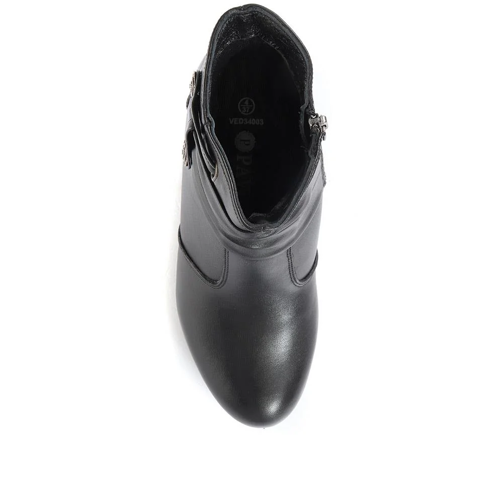 Leather Ankle Boots - VED34003 / 320 367 - Black - Image 4