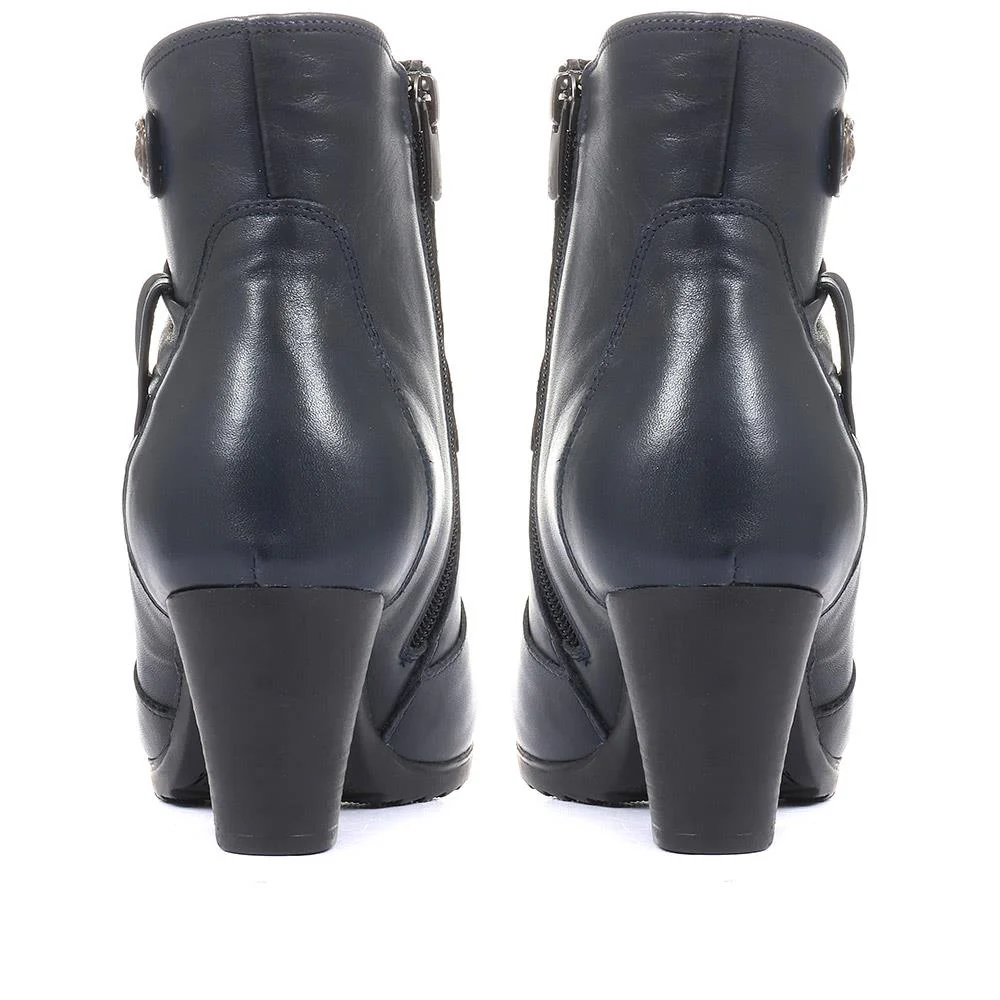 Leather Ankle Boots - VED34003 / 320 367 - Navy - Image 3