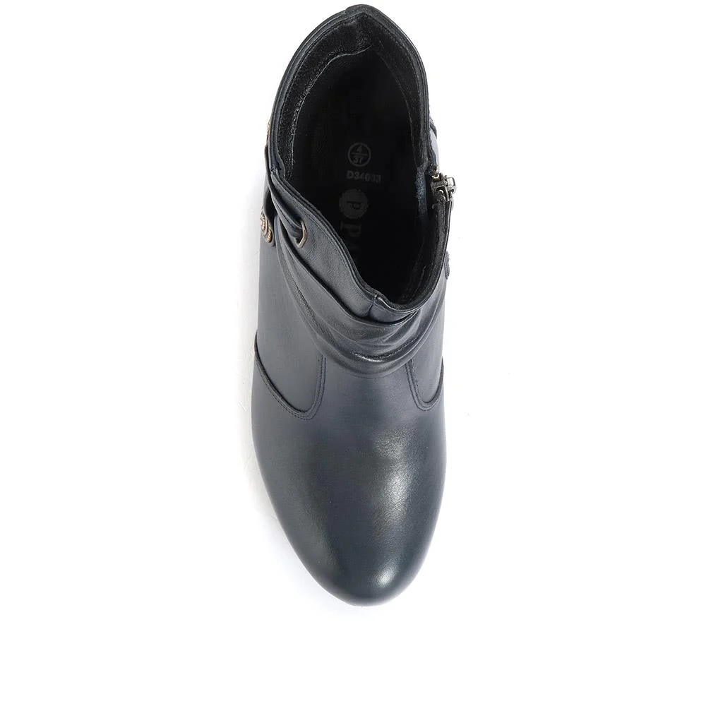 Leather Ankle Boots - VED34003 / 320 367 - Navy - Image 4