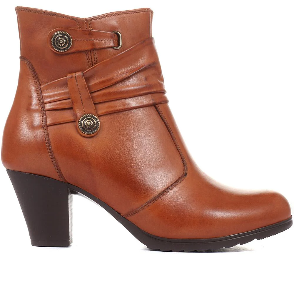 Leather Ankle Boots - VED34003 / 320 367 - Tan - Image 2