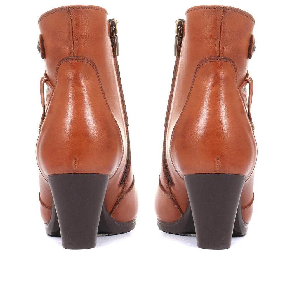 Leather Ankle Boots - VED34003 / 320 367 - Tan - Image 3