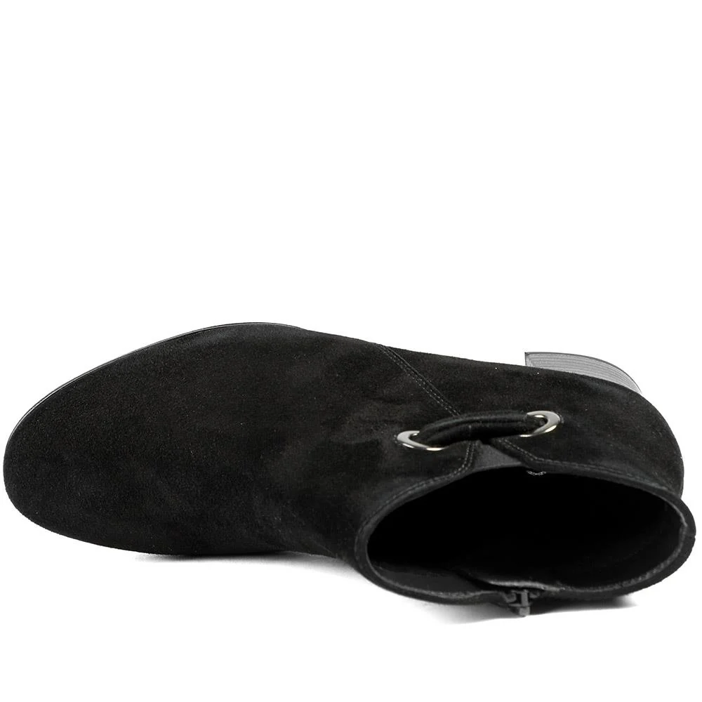 Leather Ankle Boots With Block Heel - GAB42020 / 329 514 - Black - Image 5