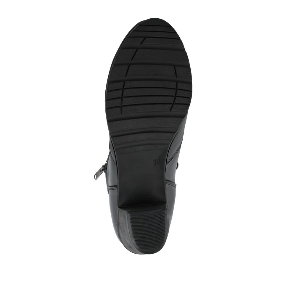 Leather Block Heel Ankle Boots - VED42004 / 328 541 - Black - Image 5