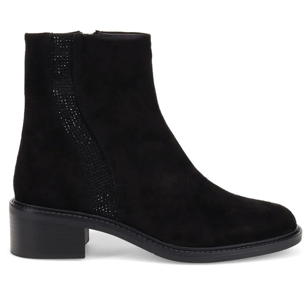 Leather Block-Heeled Ankle Boots - SINO40505 / 326 462 - Black - Image 2