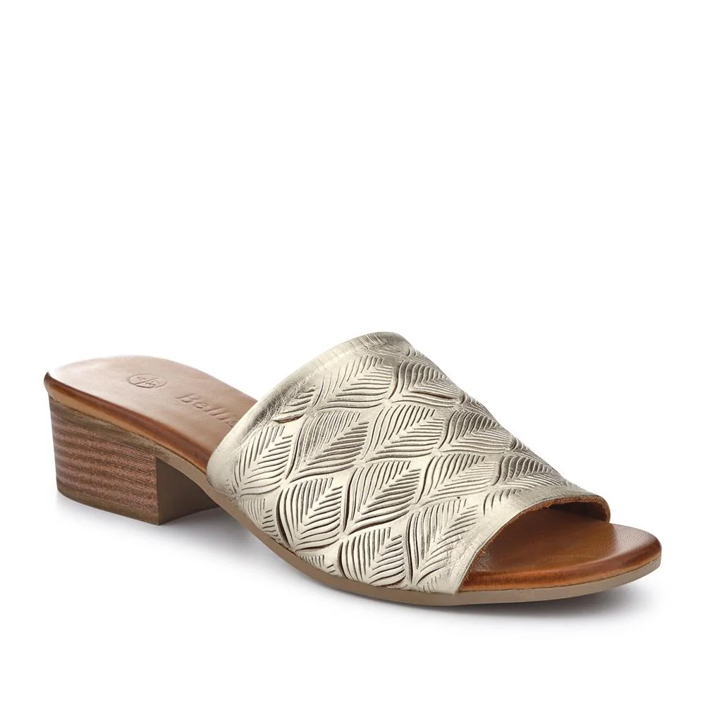 Leather Block-Heeled Mules - BELMET41006 / 327 231