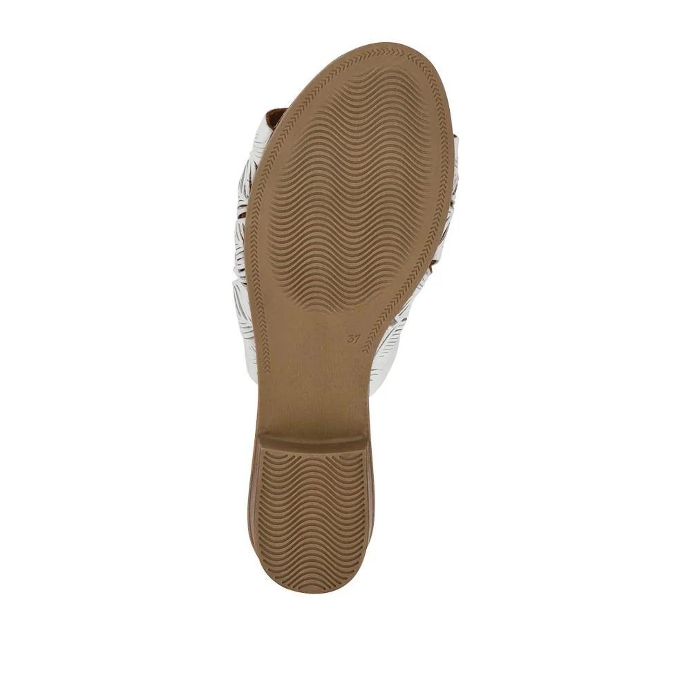 Leather Block-Heeled Mules - BELMET41006 / 327 231 - White - Image 4