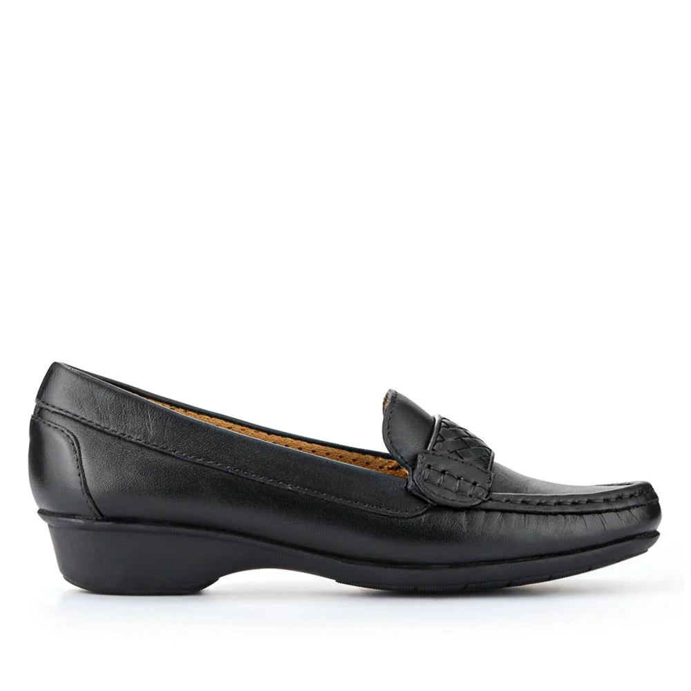 Leather Breathable Loafers - NAP41003 / 327 489 - Black - Image 2
