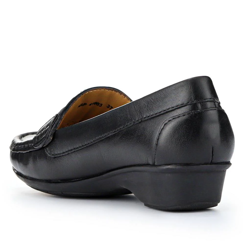 Leather Breathable Loafers - NAP41003 / 327 489 - Black - Image 3