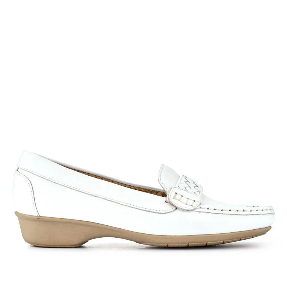 Leather Breathable Loafers - NAP41003 / 327 489 - White - Image 2