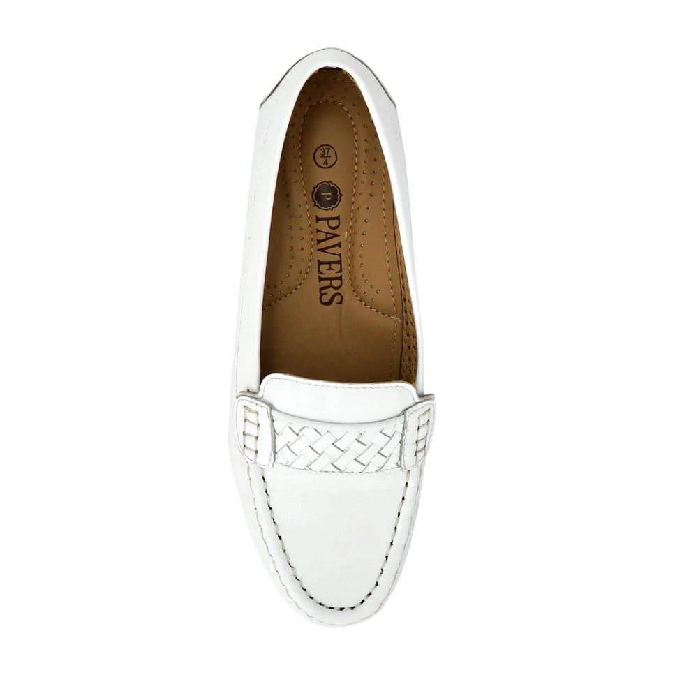 Leather Breathable Loafers - NAP41003 / 327 489 - White - Image 4