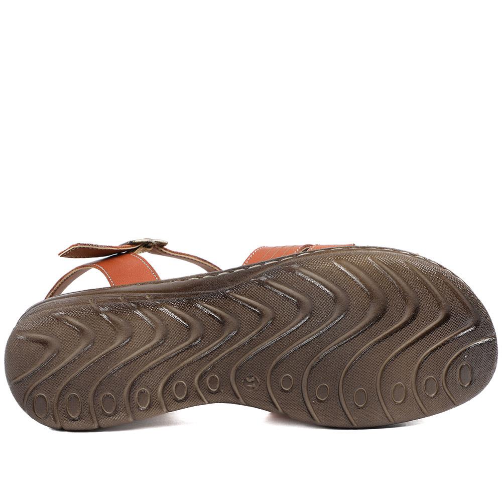 Leather Buckle Fasten Casual Sandals - LUCK43005 / 329 417 - Tan - Image 6