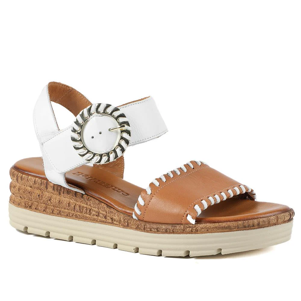 Leather Buckle Fasten Wedge Sandals - BELMETIN43015 / 329 289