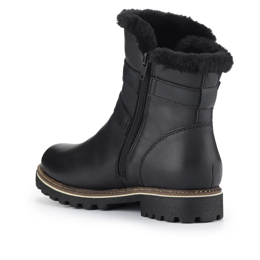 Leather Buckle-Fastening Ankle Boots - DRS40515 / 326 361 - Black - Image 3