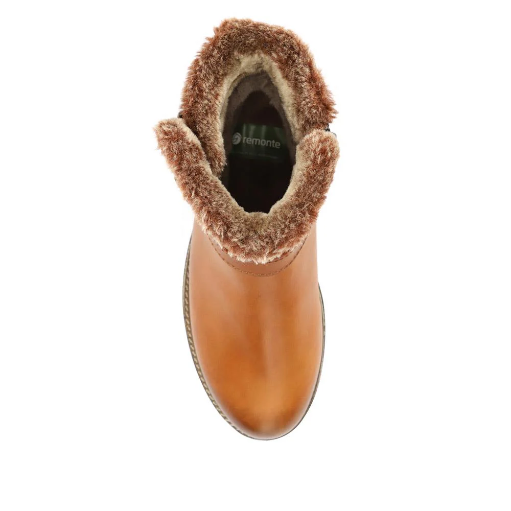 Leather Buckle-Fastening Ankle Boots - DRS40515 / 326 361 - Tan - Image 4
