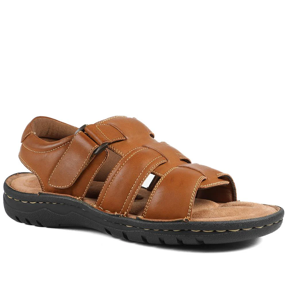 Leather Buckle Fastening Sandals - AATRA43007 / 328 941 - Tan