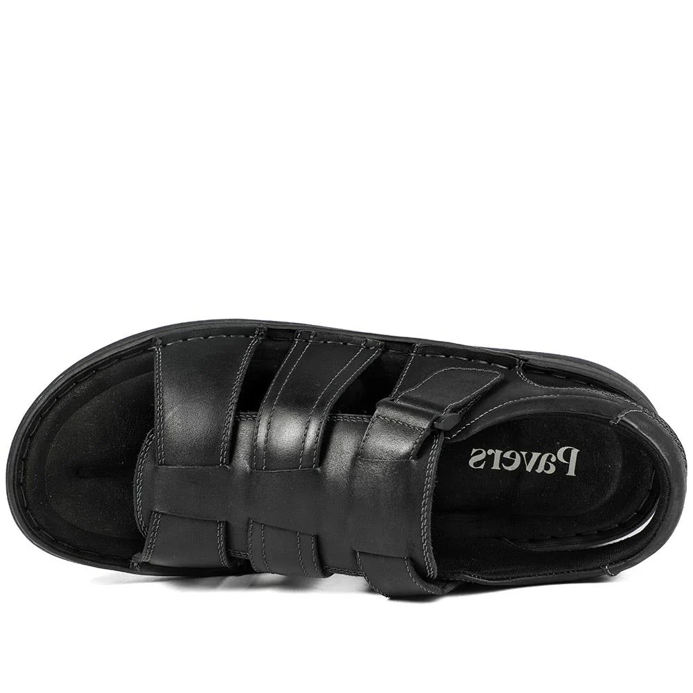 Leather Buckle Fastening Sandals - AATRA43007 / 328 941 - Black - Image 5