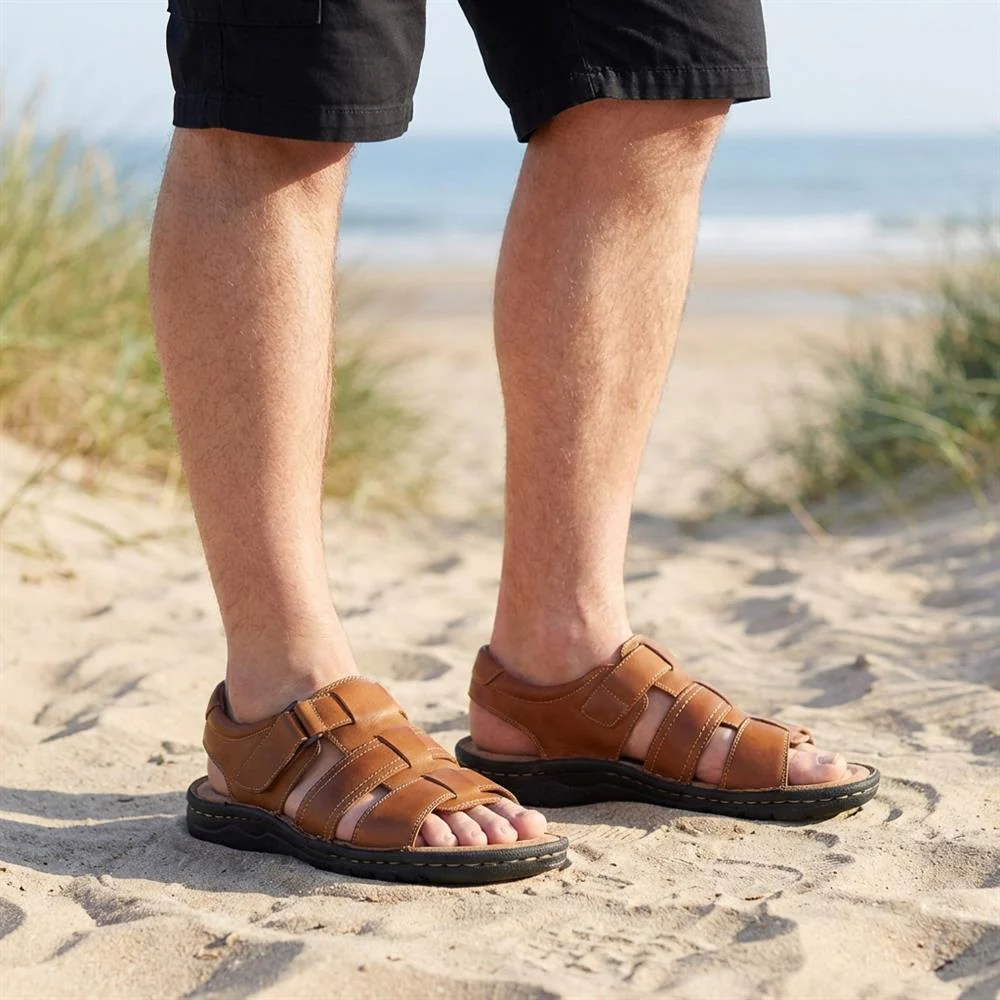 Leather Buckle Fastening Sandals - AATRA43007 / 328 941 - Tan - Image 2