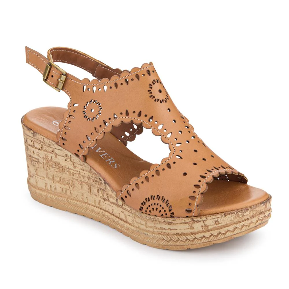 Leather Buckle-Fastening Wedge Sandals - LUCK41012 / 327 609