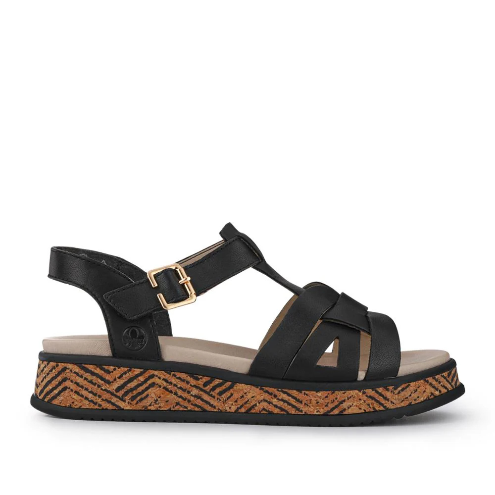 Leather Buckle-Up Sandals - RKR41540 / 327 289 - Black - Image 2