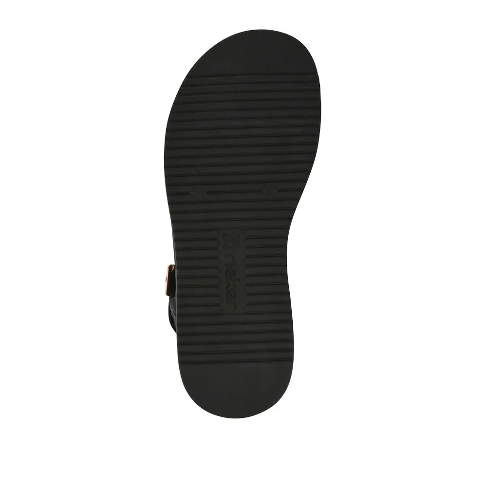 Leather Buckle-Up Sandals - RKR41540 / 327 289 - Black - Image 6