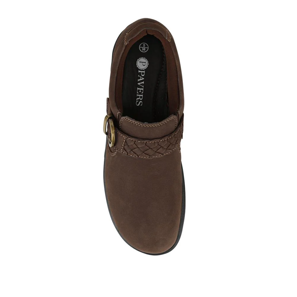 Leather Buckled Slip-On Shoes - KF42020 / 328 425 - Brown - Image 4