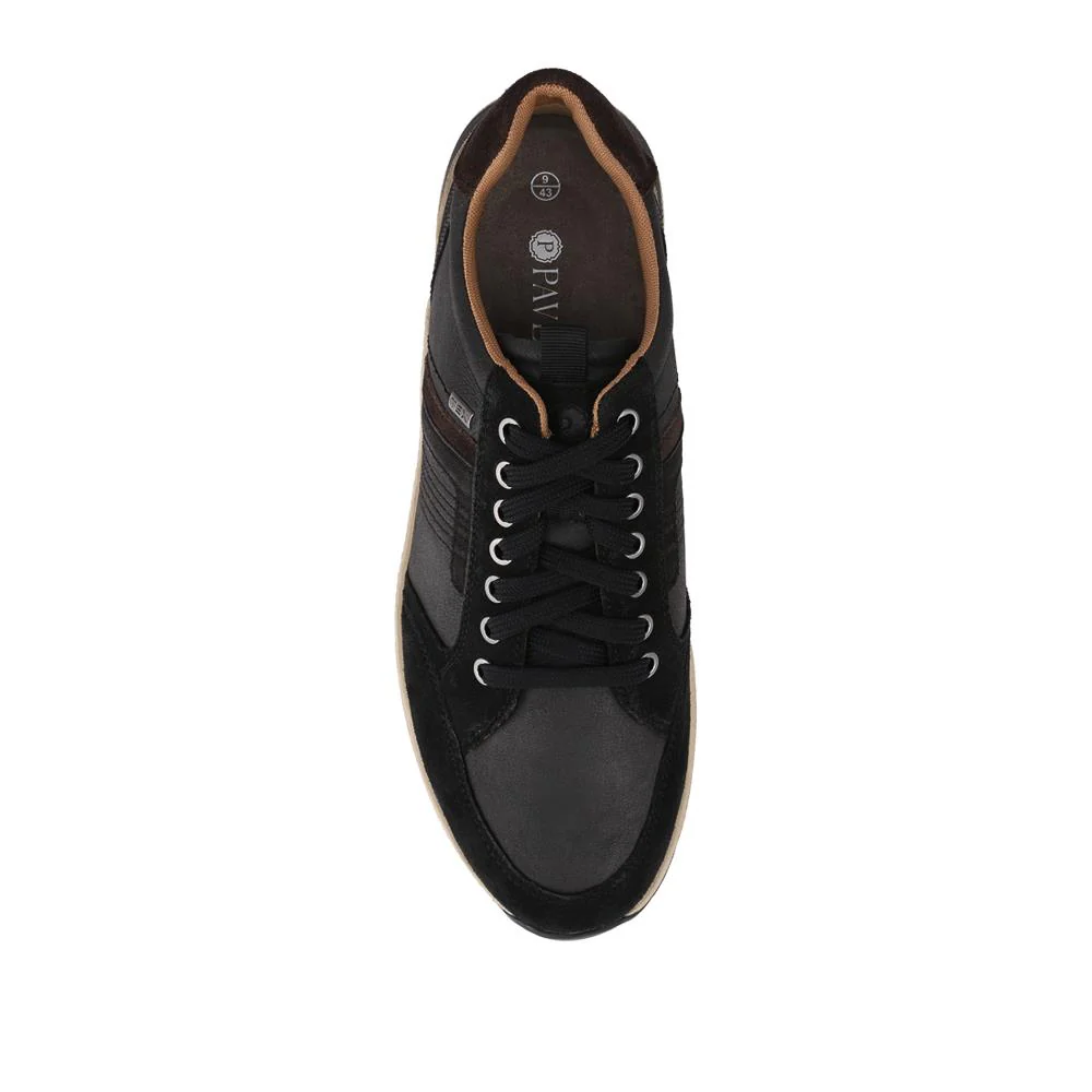 Wide Fit Leather Casual Cushioning Trainers - PARK42051 / 328 394 - Black - Image 4