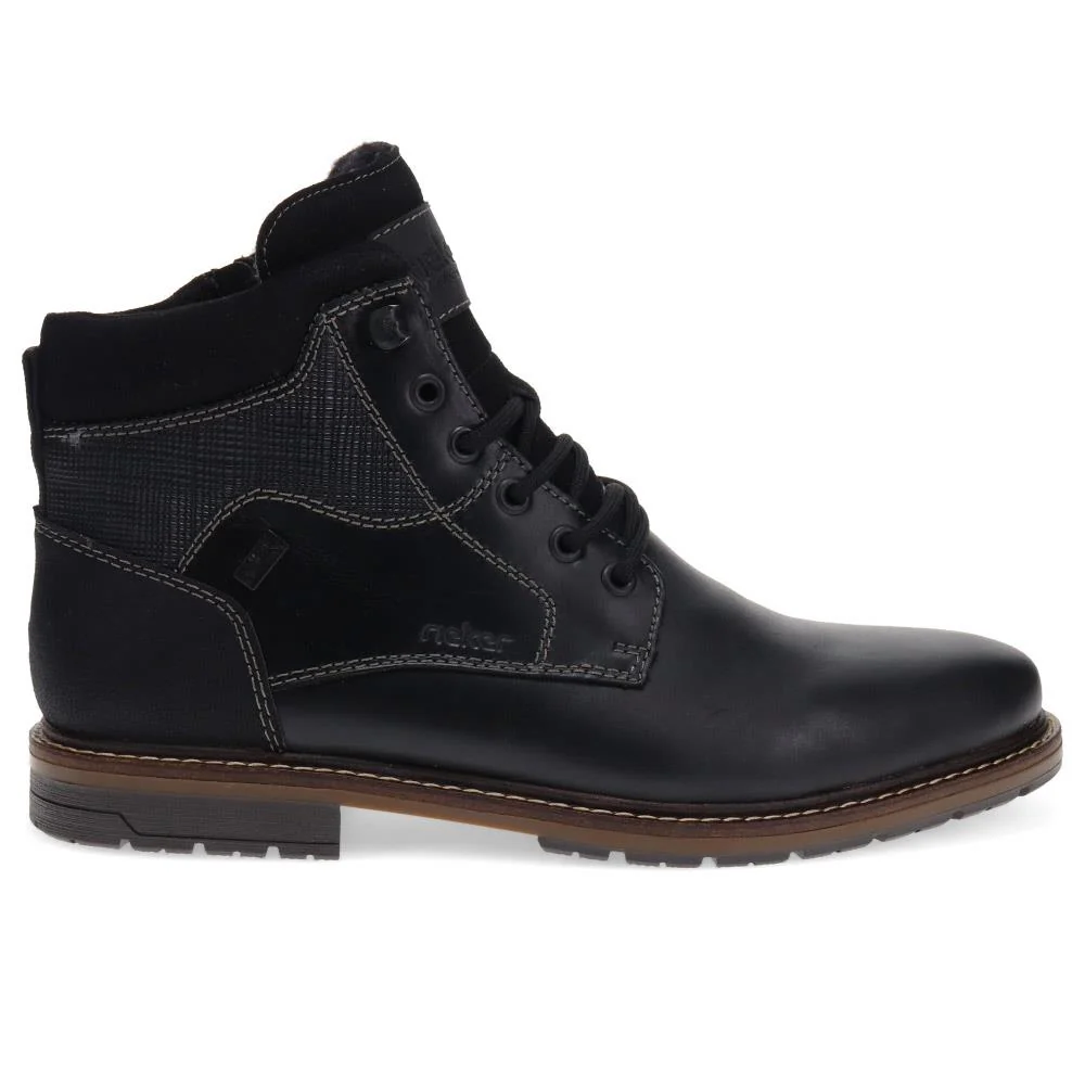 Leather Casual Lace-Up Boots - RKR40514 / 325 911 - Black - Image 2