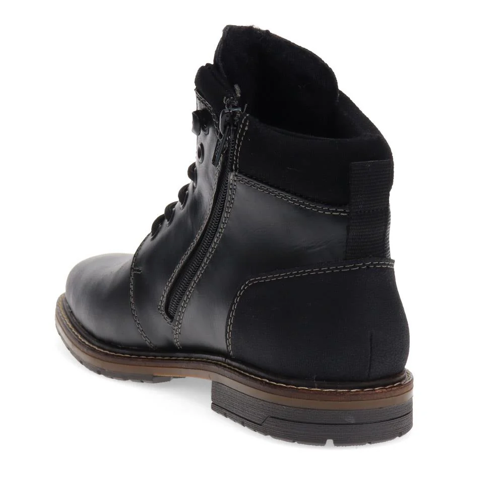 Leather Casual Lace-Up Boots - RKR40514 / 325 911 - Black - Image 3