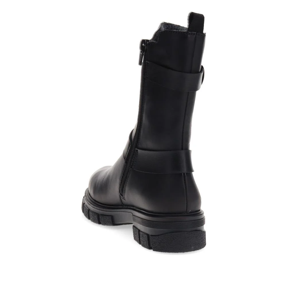 Leather Chunky Ankle Boots - RKR40536 / 326 105 - Black - Image 3