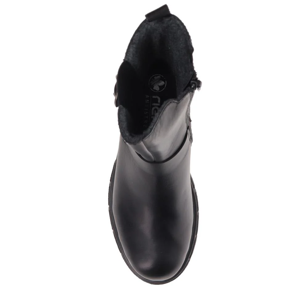 Leather Chunky Ankle Boots - RKR40536 / 326 105 - Black - Image 5