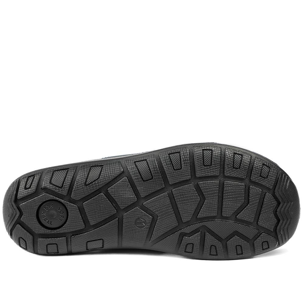 Leather Cross Strap Slip On Sandals - DDIN43010 / 329 105 - Navy - Image 5