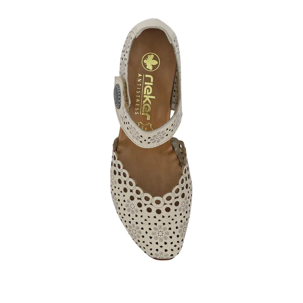 Leather Cuban-Heeled Mary Janes - RKR41536 / 327 286 - Beige - Image 5
