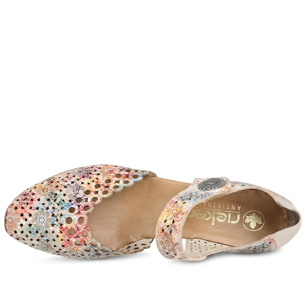 Leather Cuban-Heeled Mary Janes - RKR41536 / 327 286 - Multi - Image 4