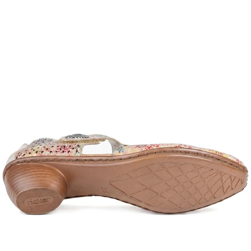 Leather Cuban-Heeled Mary Janes - RKR41536 / 327 286 - Multi - Image 5