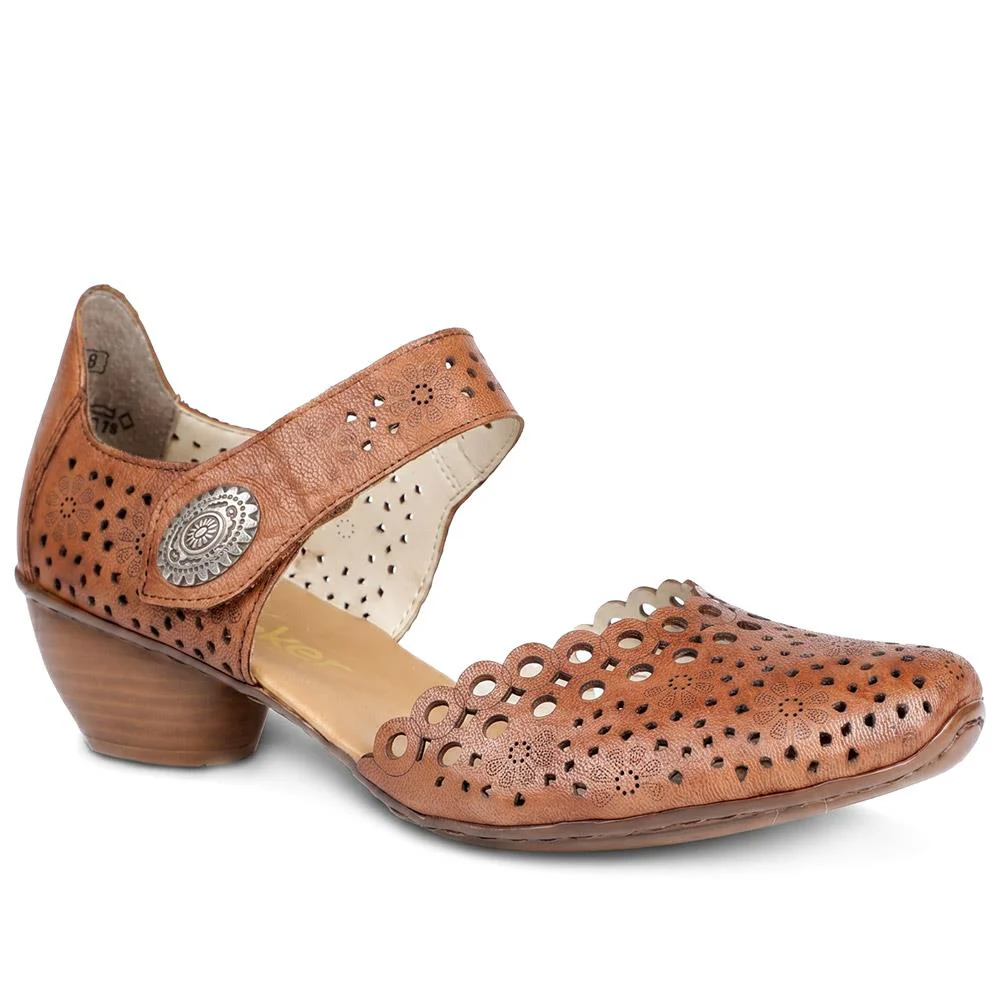 Leather Cuban-Heeled Mary Janes - RKR41536 / 327 286 - Tan