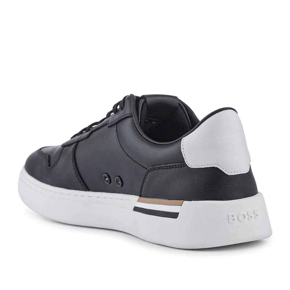 Leather Cupsole Trainers - HUGO41505 / 327 625 - Black - Image 3