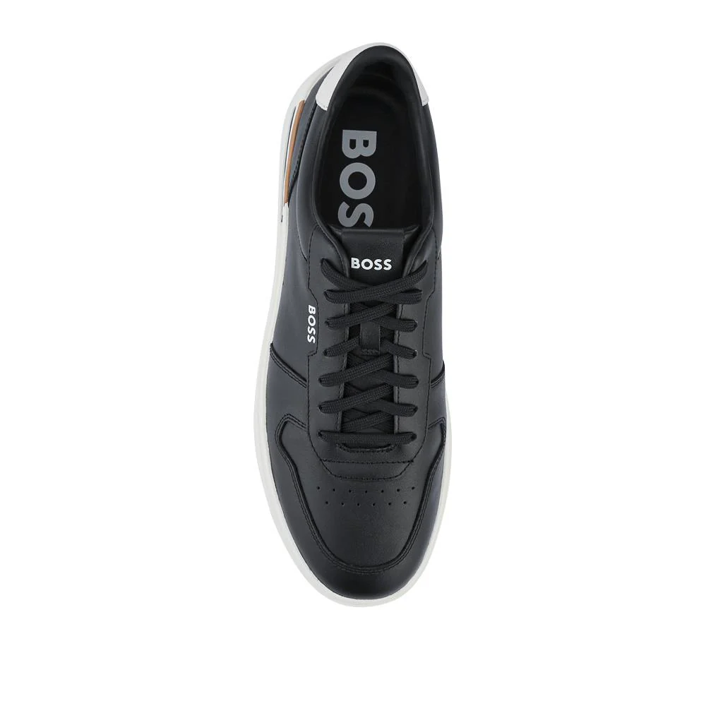 Leather Cupsole Trainers - HUGO41505 / 327 625 - Black - Image 4