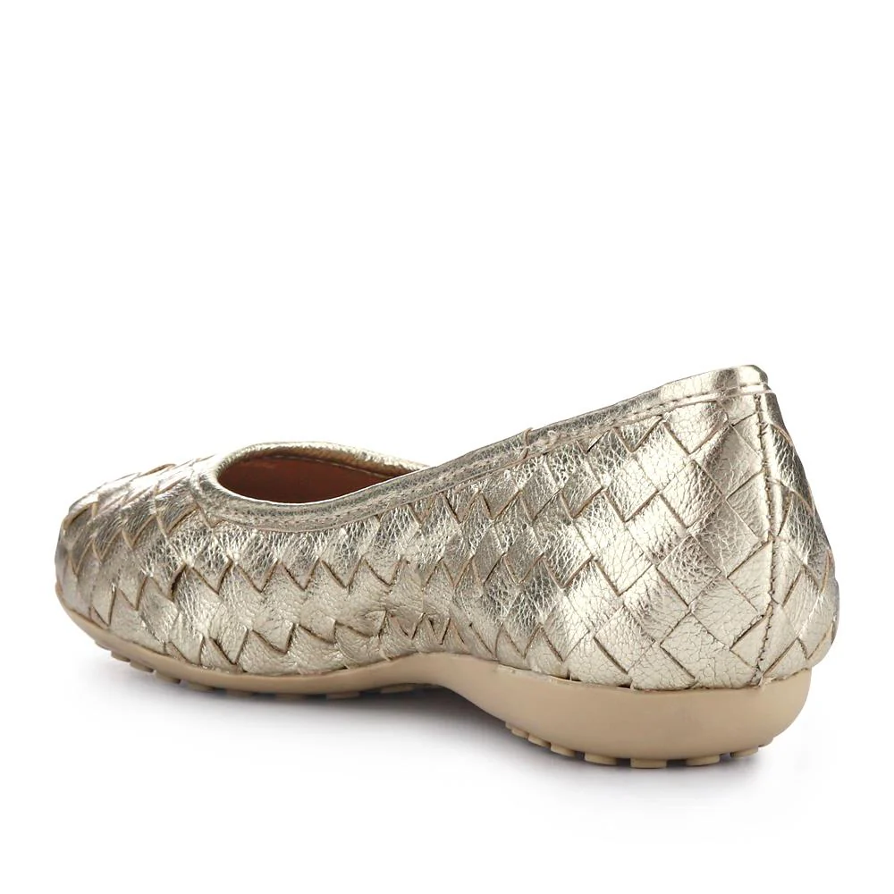 Leather Cushioned Pumps - BELBT41000 / 327 495 - Gold - Image 3