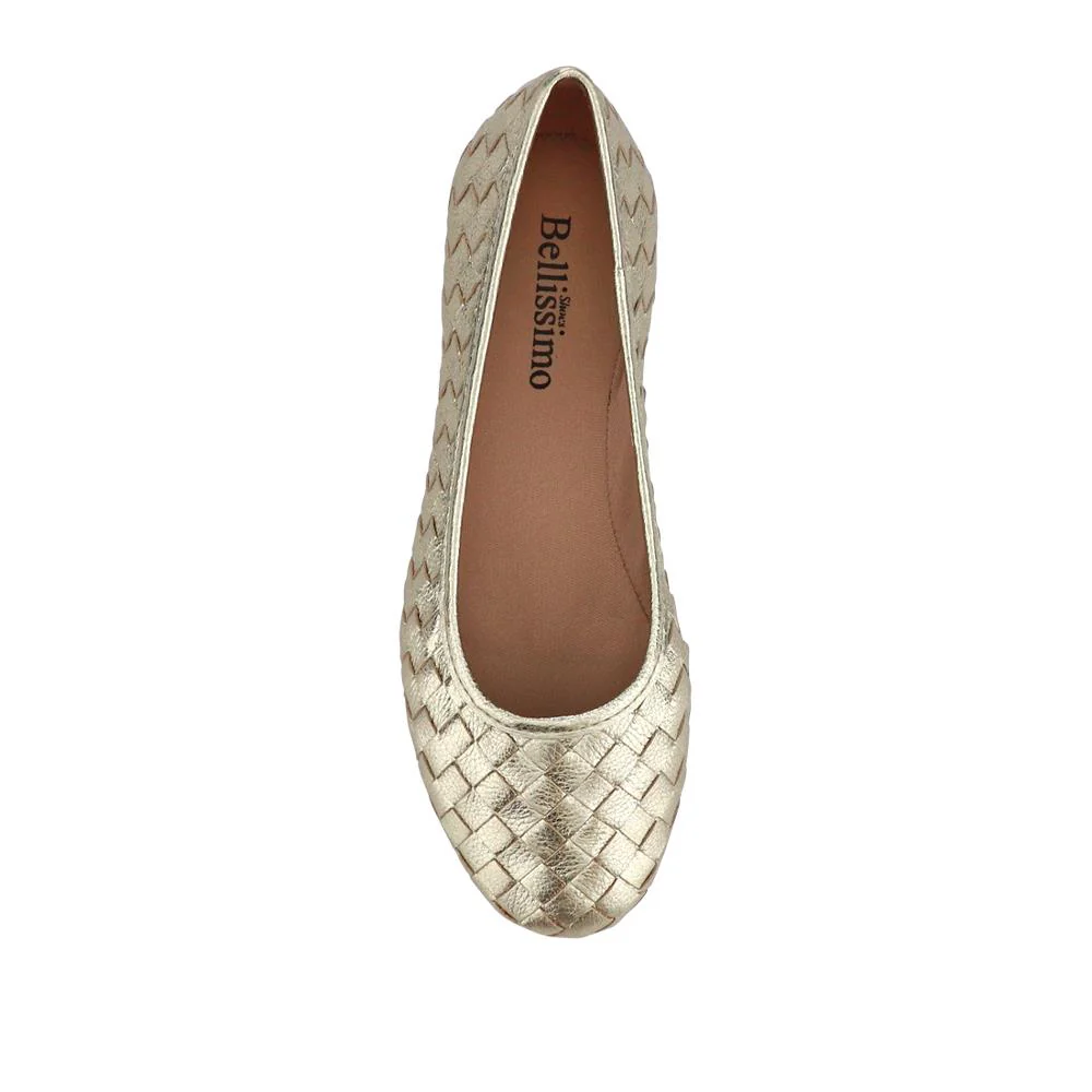 Leather Cushioned Pumps - BELBT41000 / 327 495 - Gold - Image 4