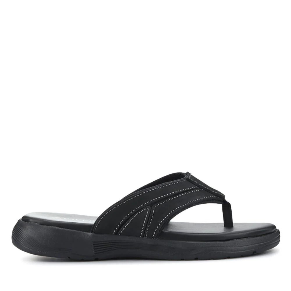 Leather Cushioned Toe Post Sandals - AATRA41008 / 326 943 - Black - Image 2