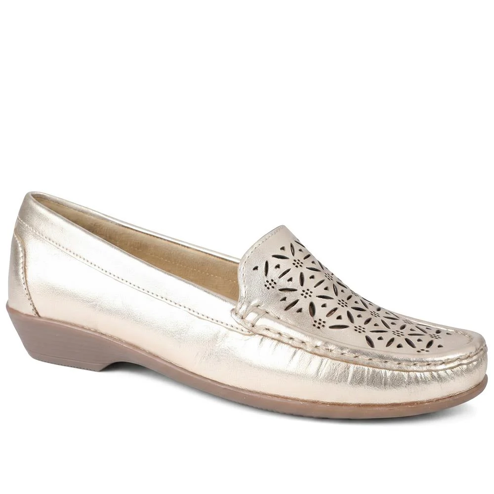 Leather Cut Out Detail Moccasin - MOEN43001 / 329 546