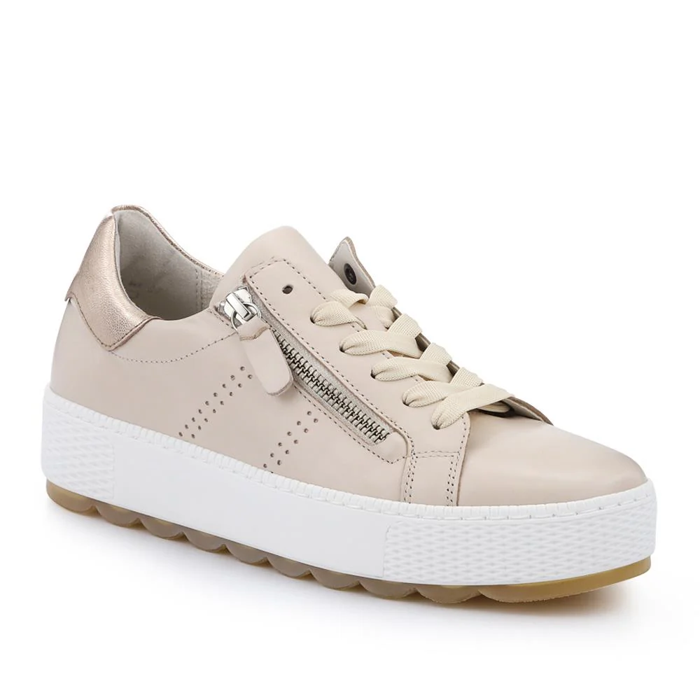 Leather Dual-Fasten Platform Trainers - GAB41519 / 327 035