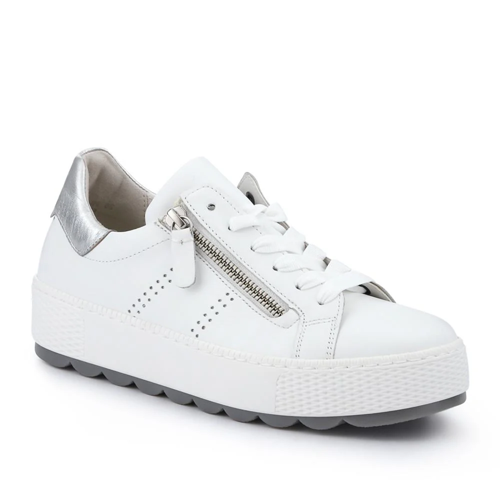 Leather Dual-Fasten Platform Trainers - GAB41519 / 327 035 - Image 2