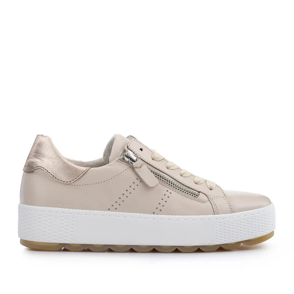 Quench Gabor Leather Platform Trainers - GAB41519 / 327 035 - Cream - Image 2
