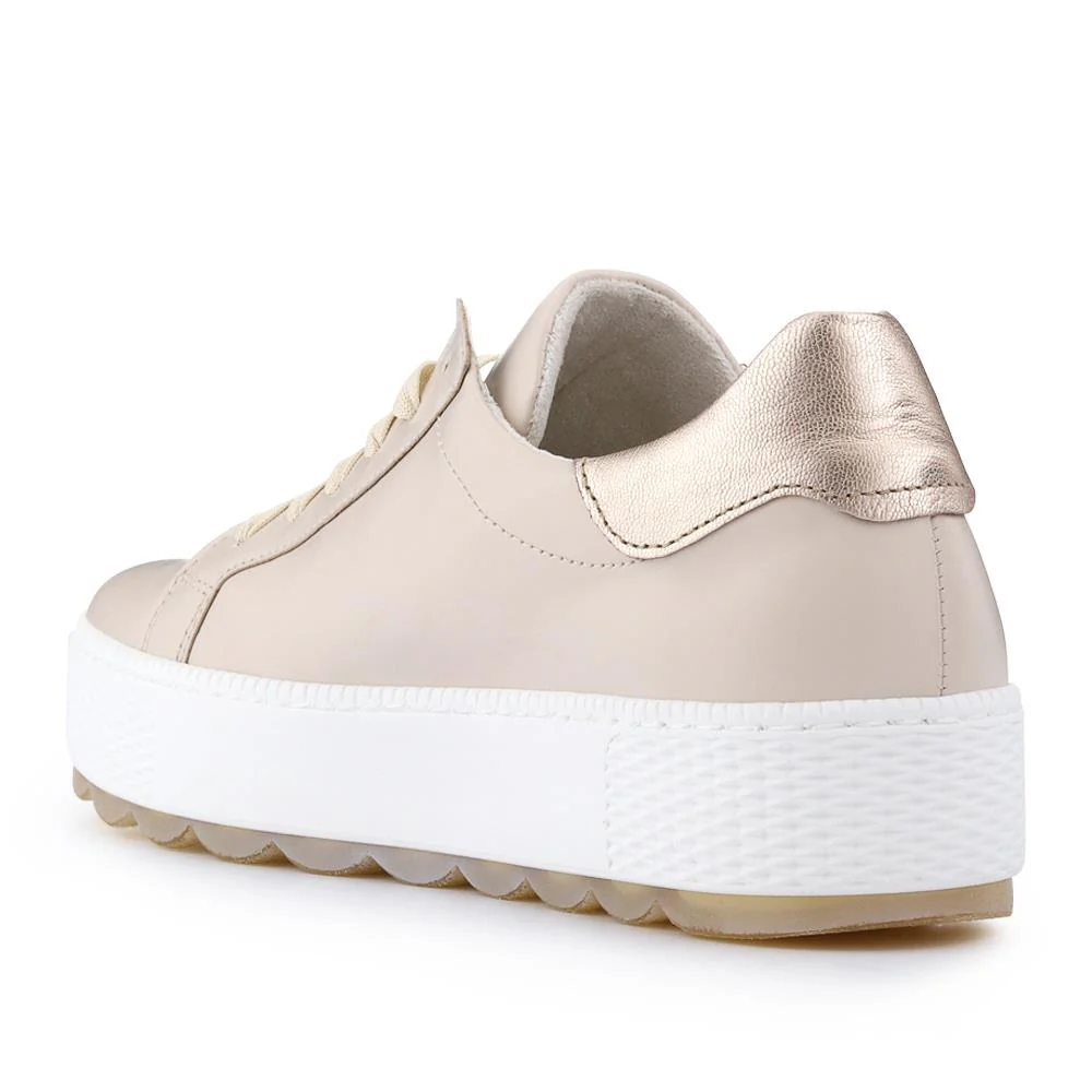 Quench Gabor Leather Platform Trainers - GAB41519 / 327 035 - Cream - Image 3