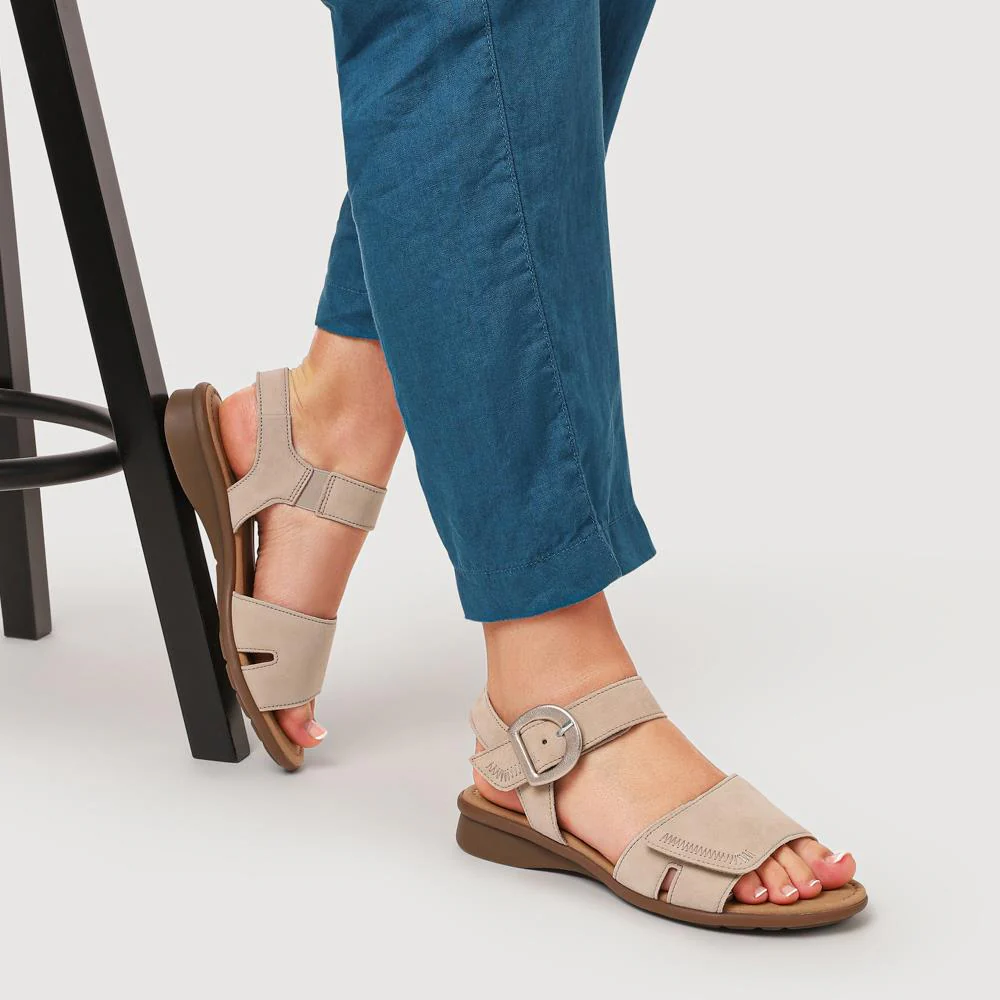 Marion Gabor Leather Dual-Fasten Sandals - GAB41527 / 327 034 - Beige - Image 5