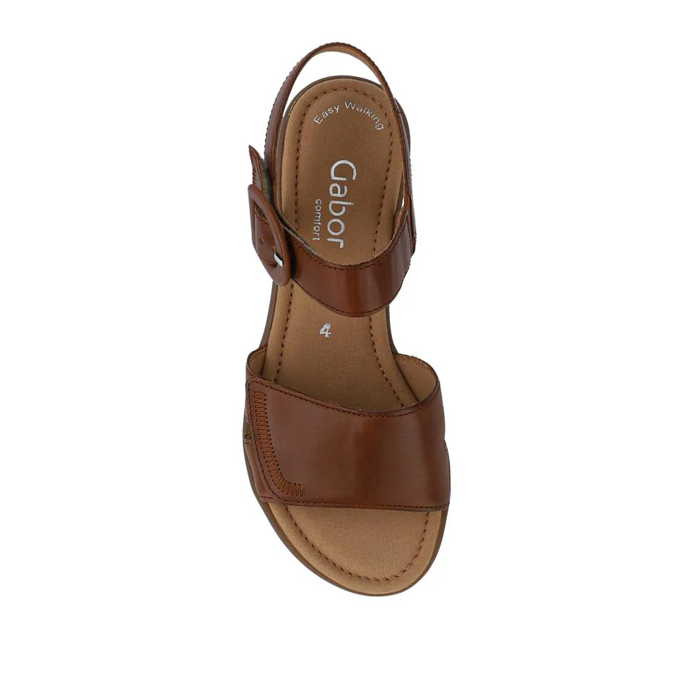 Marion Gabor Leather Dual-Fasten Sandals - GAB41527 / 327 034 - Tan - Image 4